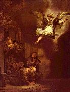 The angel Raphael leaving the family of Tobit. REMBRANDT Harmenszoon van Rijn